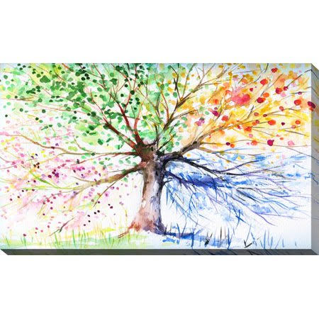 PicturePerfectInternational &Rainbow Tree& Painting Print on Wrapped Canvas Size: 24x22 H x 40x22 W x 1x22 D UVA2_B6NYR82