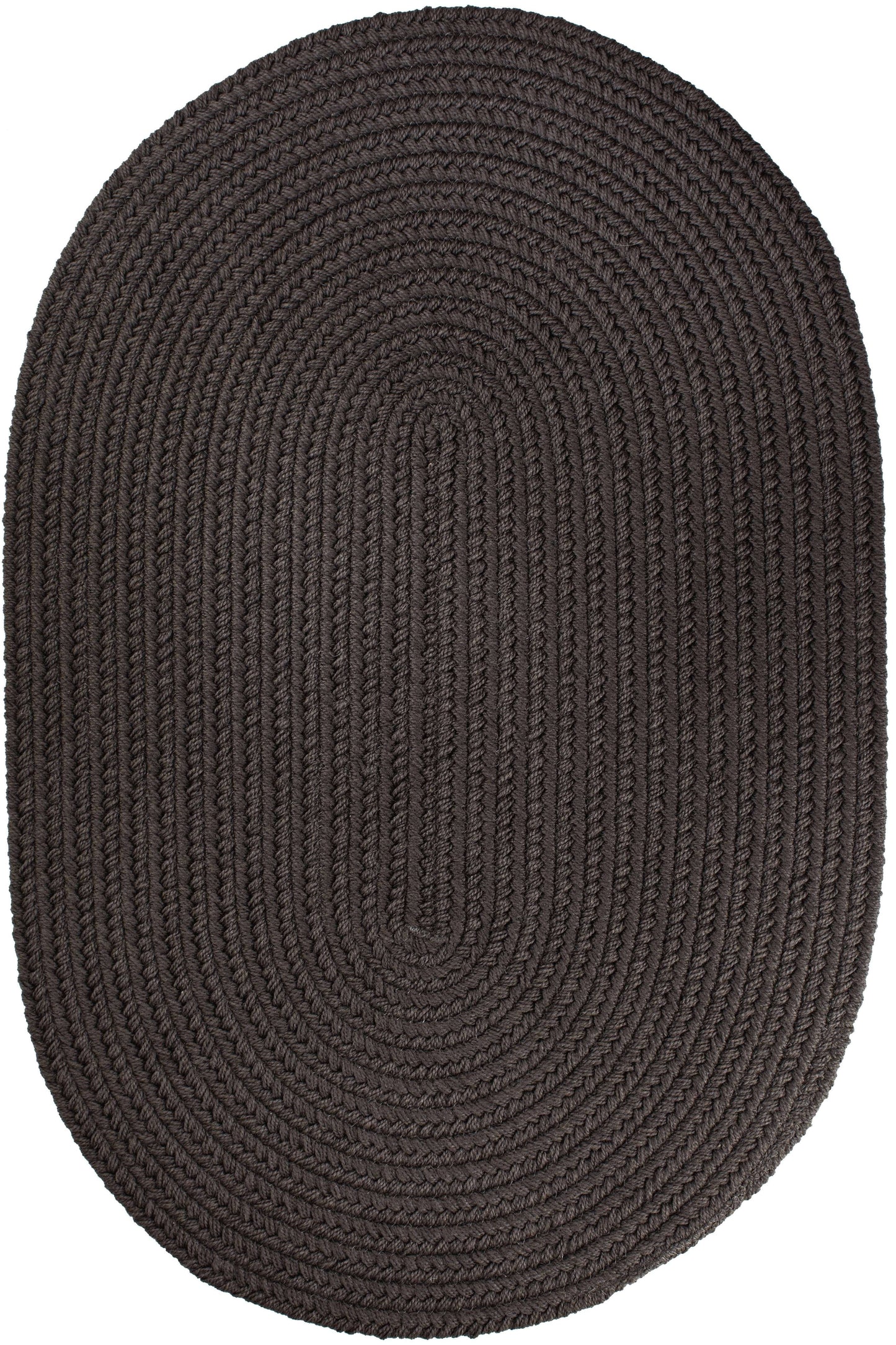 Rhody Rug S027R048X072 Solid Brown Velvet Poly 4x6 Oval Rug ADG3_C6FWB71