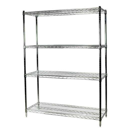 Storage Max Chrome Wire Shelving Unit, 24 x 48 x 74, 4 Shelves, Silver XST0_V7NSV61