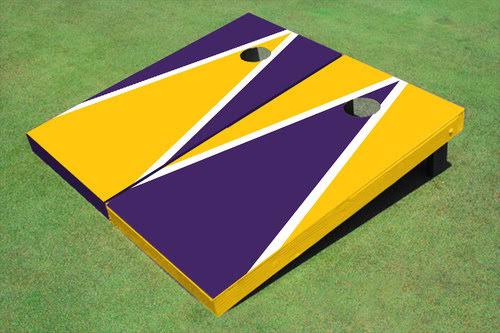 Purple and Yellow Alternating Triangle Custom Cornhole Board YGV7_C4YIH81