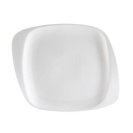 White Pearl, Square PLATE, 8 3/4x22W x 7 1/2x22L x 1/2x22H, Porcelain, Bone White,4 Packs YGV3_G4MPU38