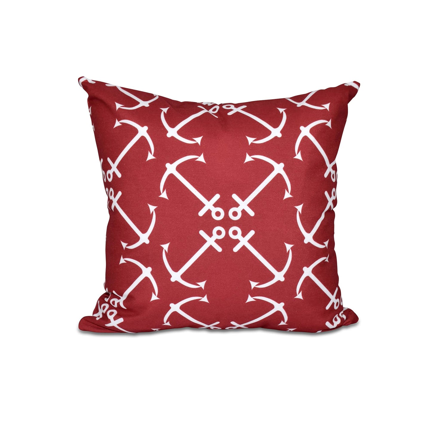 Contemporary Home Living 20x22 Red and White Anchors Up Nautical Outdoor Pillow - Down Alternative Filler MFW5_W2NQS39