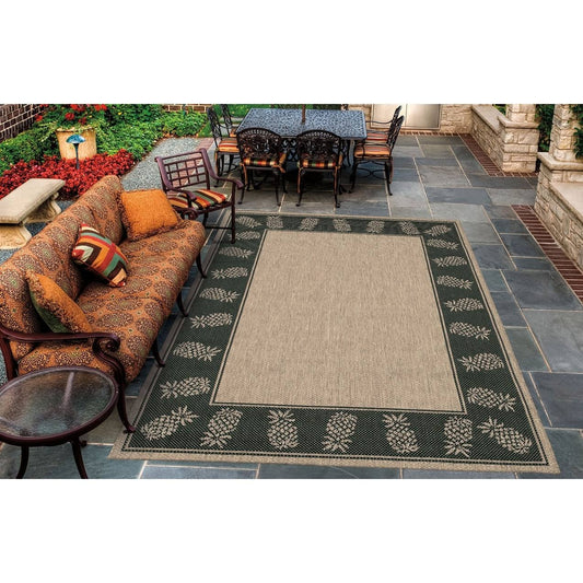 Dream House Rugs Pergola Welcome Home/ Cocoa-Black Indoor/Outdoor Rug - 3&9 x 5&5 KBT4_V6QYI53