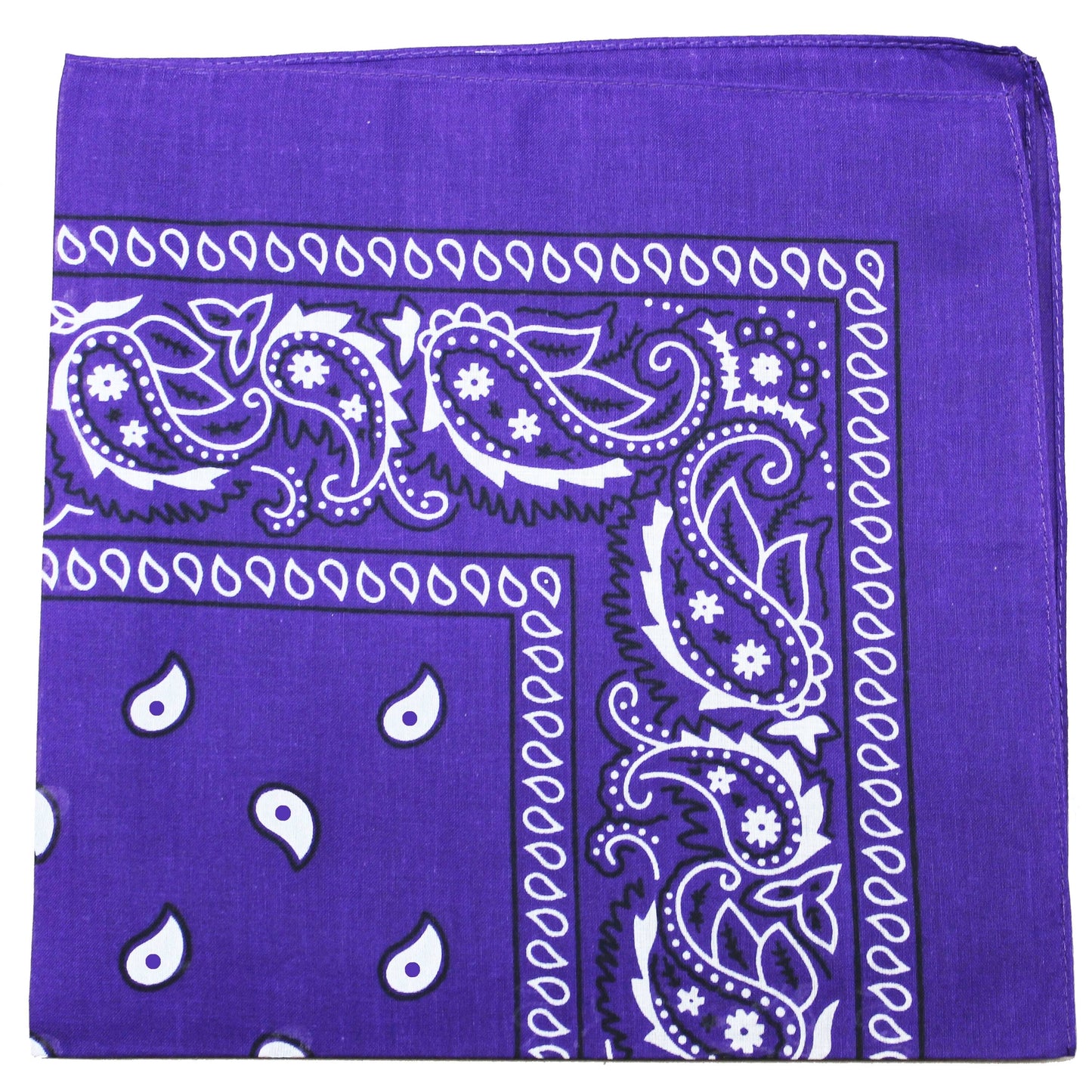 Pack of 96 Qraftsy Paisley 100% Cotton Double Sided Bandanas - Wholesale Lot (Purple) SXD1_B5HBF95