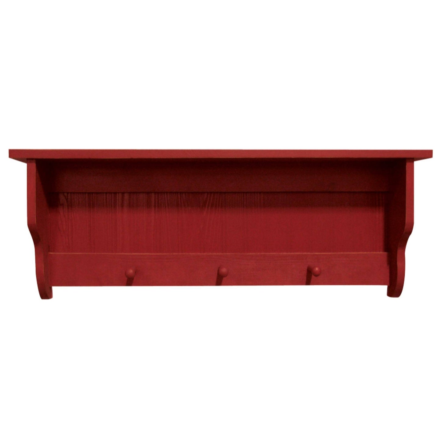 Contemporary Home Living 36x22 Burgundy Rectangular Storage Shelf with Pegs KGP5_K6HJF44