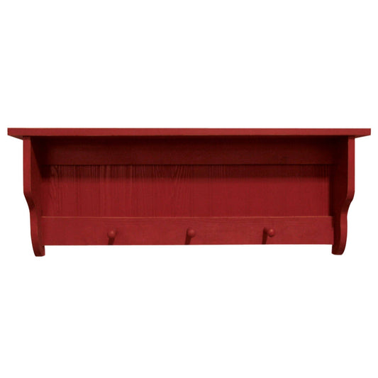 Contemporary Home Living 36x22 Burgundy Rectangular Storage Shelf with Pegs KGP5_K6HJF44