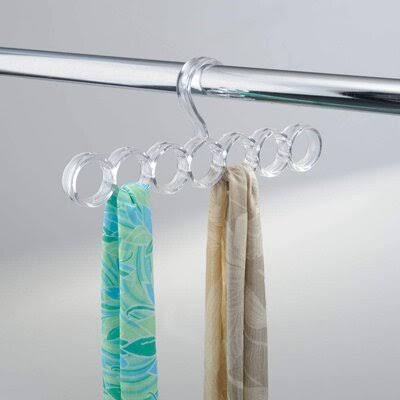 Rebrilliant Plastic Closet Rod Hanging Storage Organizer Rack - Scarf Holder for Bedroom, Coat Closet, Entryway, Mudroom - Holds NDQ4_B0VDH82