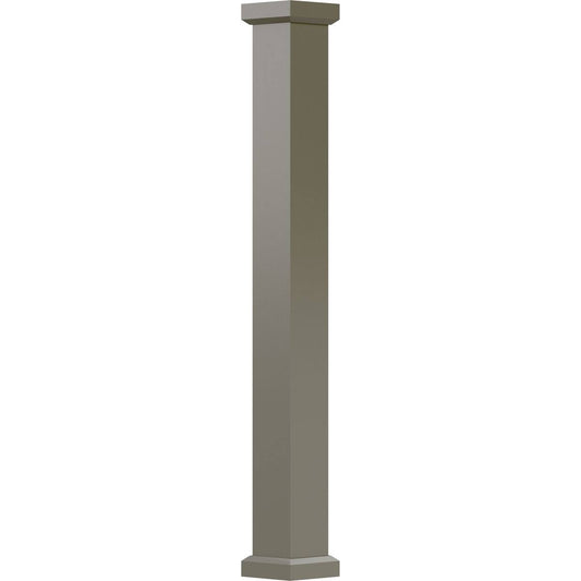 AFCO 6x22 x 8& Endura-Aluminum Empire Style Column, Square Shaft (FOR Post Wrap Installation), Non-Tapered, Clay Finish w/ Capit NXY7_R6JIM81