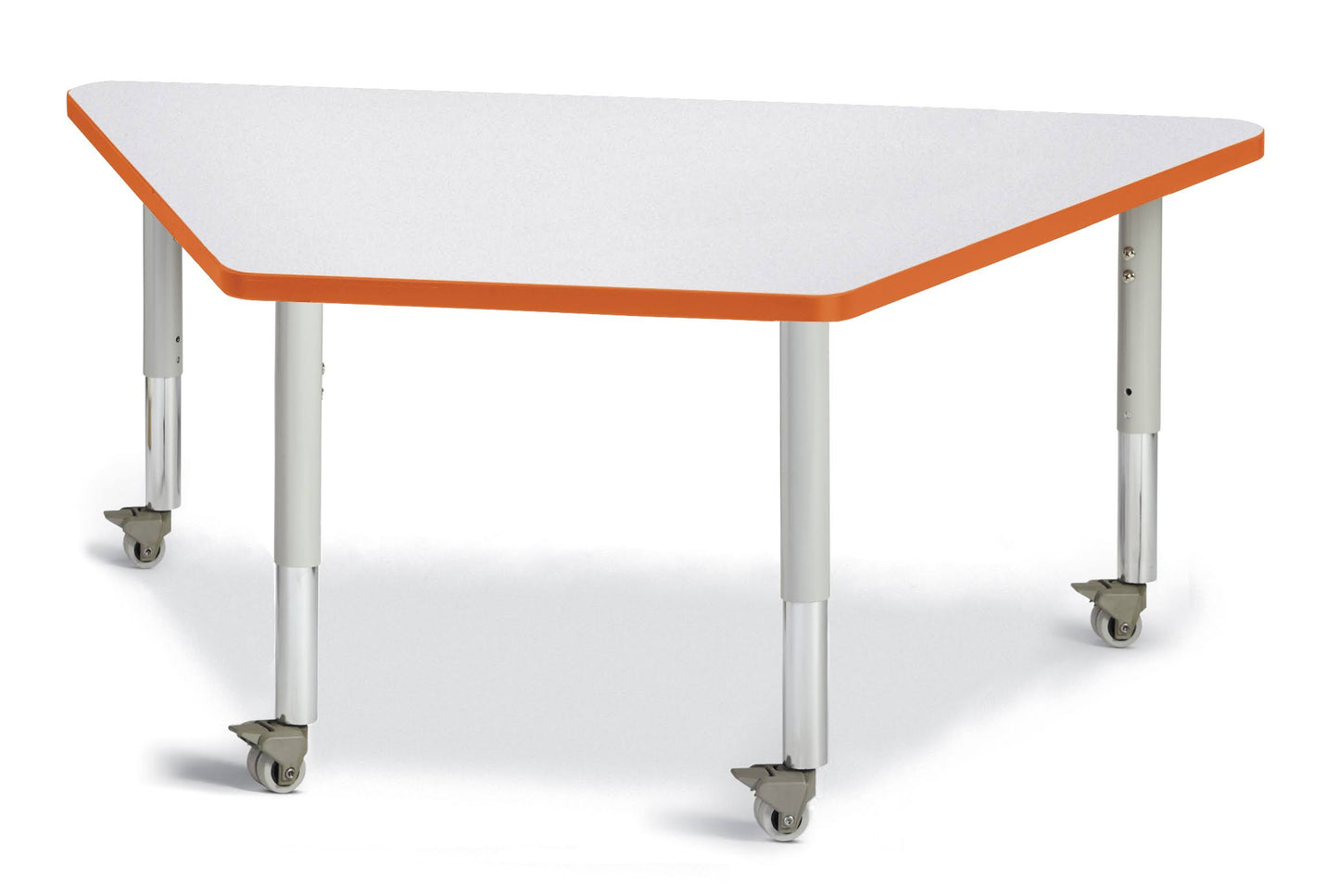 Berries 6443JCM114 Trapezoid Activity Tables Gray and Orange - 30 x 60 in. UQW0_J1RHT46