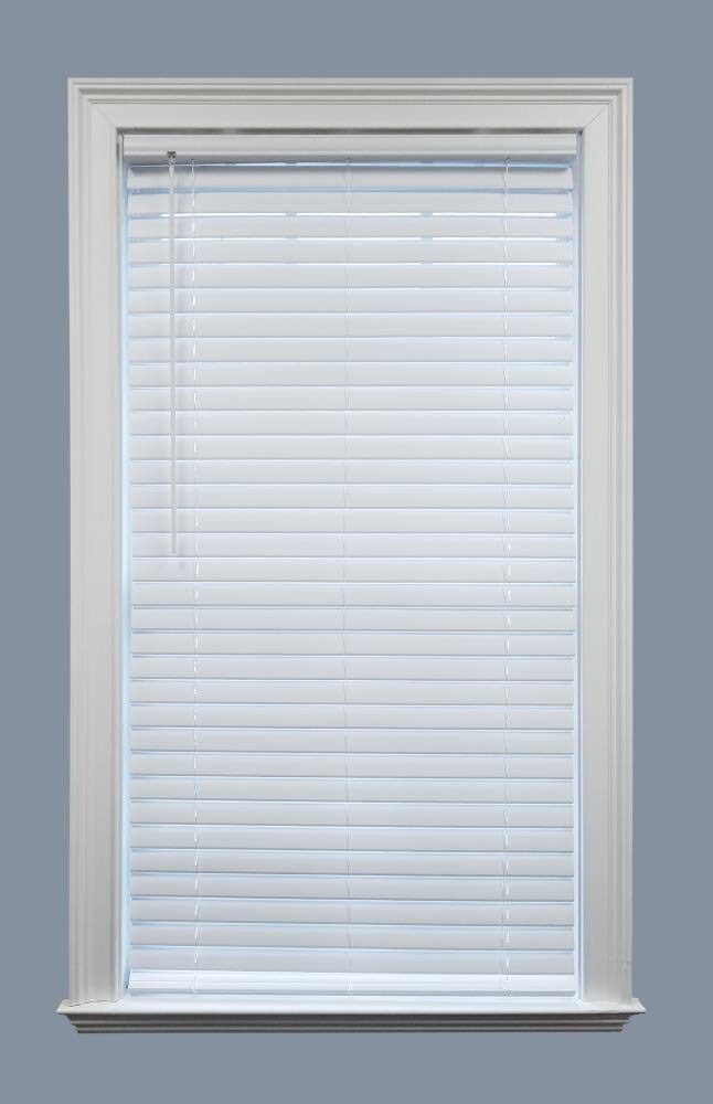 Project Source Premium 2-in Slat Width 37-in x 64-in Cordless White Vinyl Room Darkening Plantation Blinds | LWQKWTWT364640 YVI4_N8DDC59