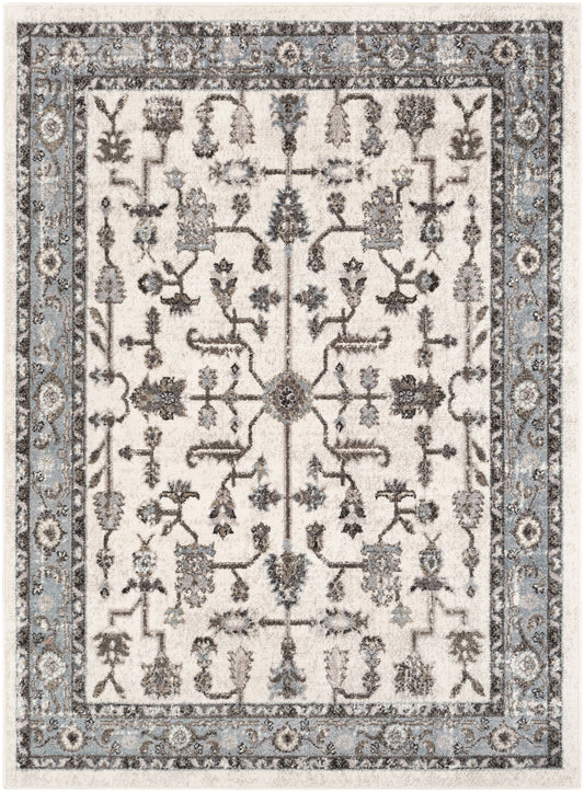 Traditional BHS-0053448-P Turkish Poly Cream Oriental Area Rug UKD8_A0GSN84