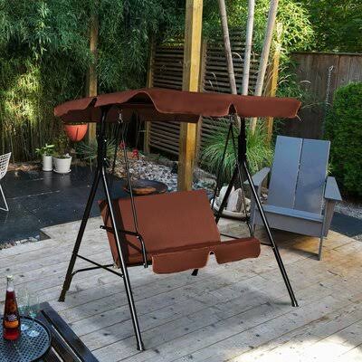 Dillan Patio Glider Hammock Porch Swing with Stand Arlmont  Co. Color: Coffee IVS7_Y6OIF00