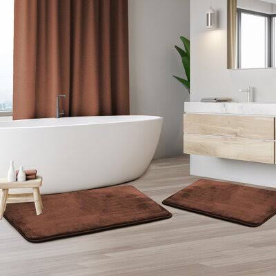 Steph Bath Rug Latitude Run Size: 17x22 W x 24x22 L, Color: Brown IFJ1_S0CVG89