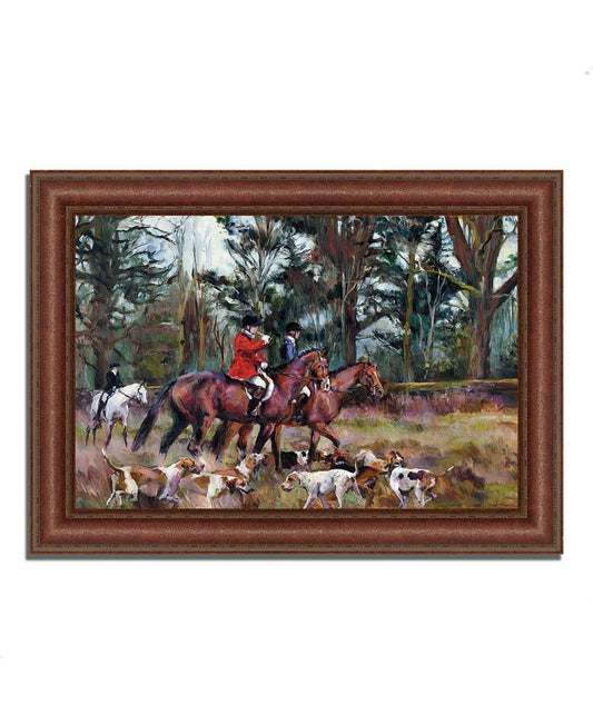 45x22 x 64x22 Foxhunt by Marilyn Hageman Framed Painting Print VSY9_D7MHF51