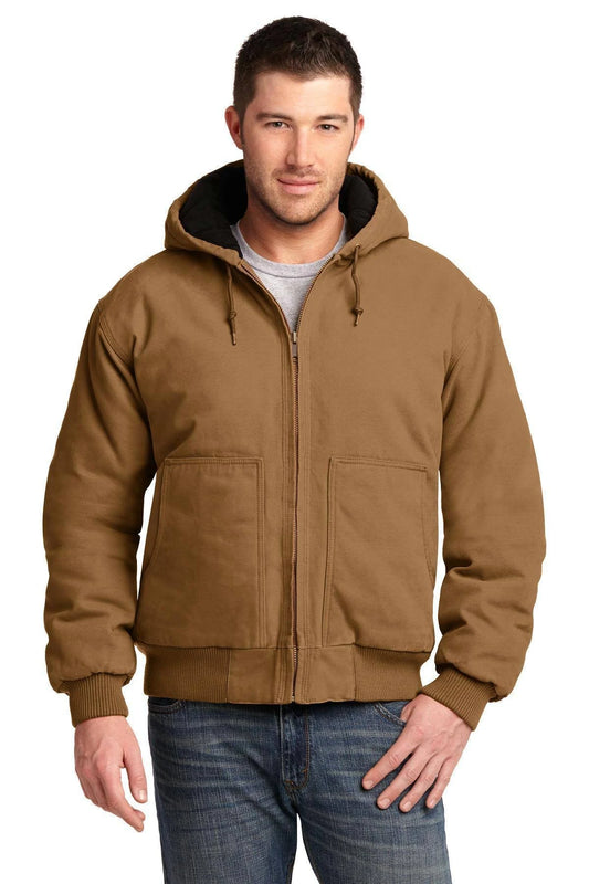 Cornerstone CSJ41 Washed Duck Cloth Insulated Hooded Work Jacket - Duck Brown - Xs UCO1_F1IQK21