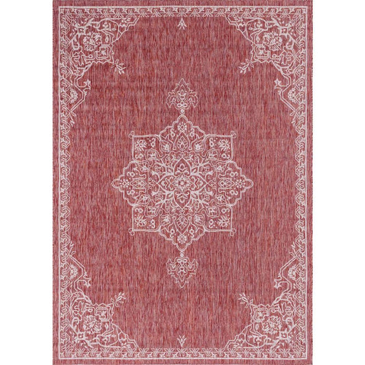 Unique Loom Rust Red Antique 7 ft. x 10 ft. Indoor/Outdoor Area Rug HQE9_G9CTO26