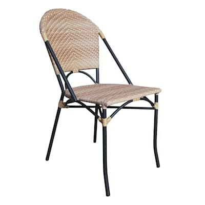 at Home Outdoor Bistro Chair in Two-Toned Natural Wicker, Brown, 18.1x22L x 34.3x22H x 23.6x22W KOK8_X2KIJ42