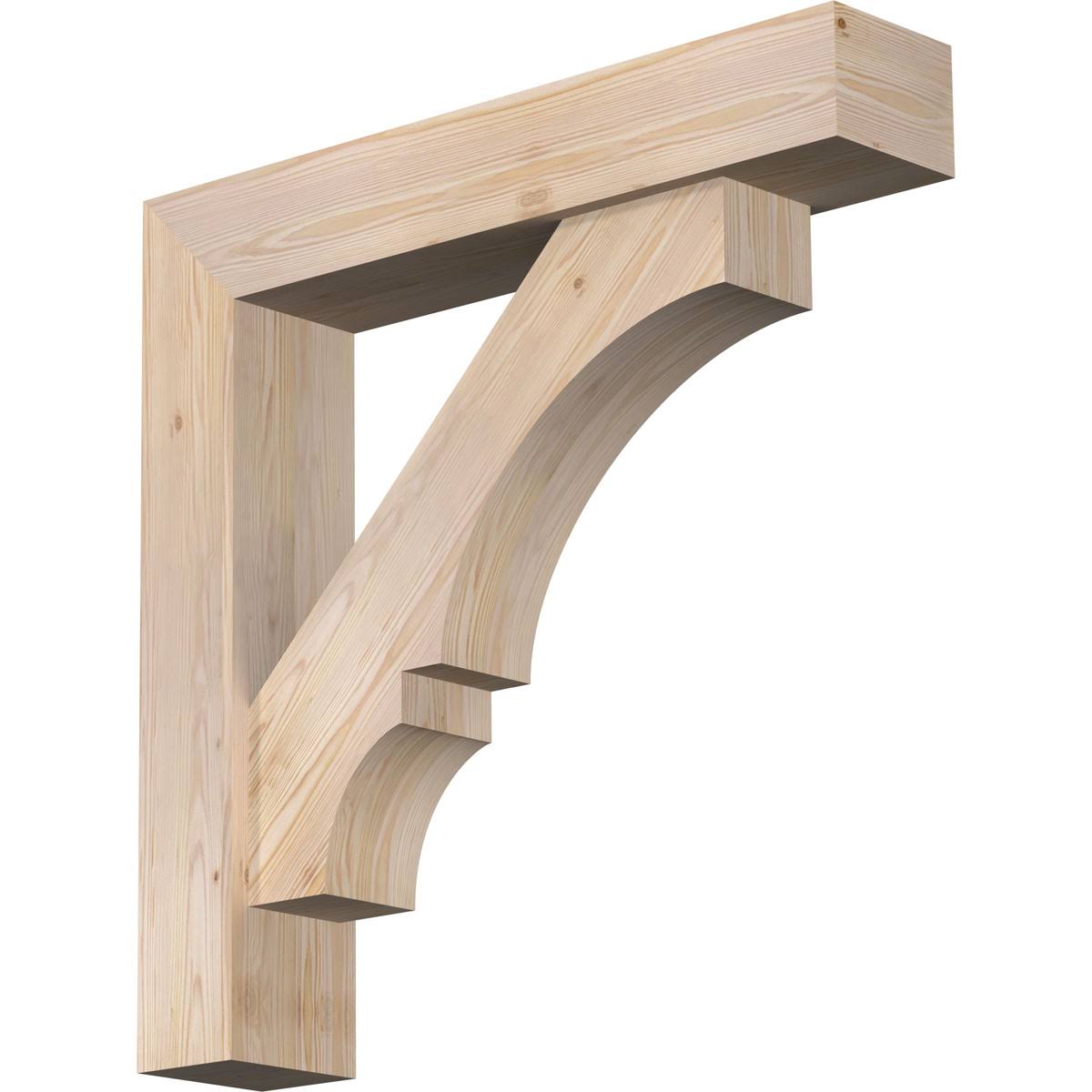 Ekena Millwork 1462199 7 1/2x22W x 38x22D x 38x22H Balboa Block Smooth Bracket w/ Offset Brace, Douglas Fir KUW9_K5CKK24