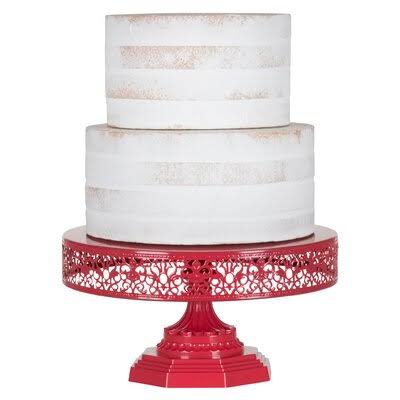 Davida Cake Stand Rosdorf Park Color: Red MZD0_C9YCW03