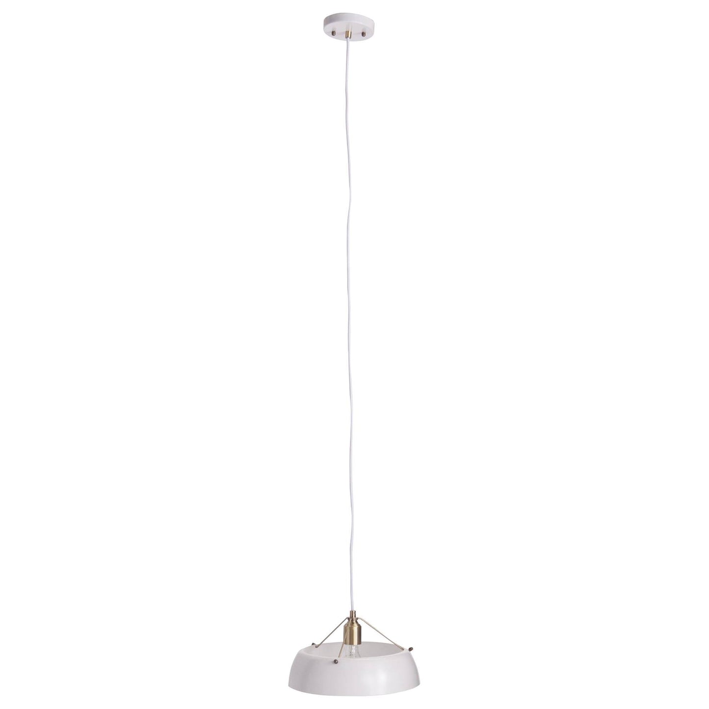 Southern Enterprises Renmarco Pendant Lamp in White and Antique Brass REV8_E2MRB74