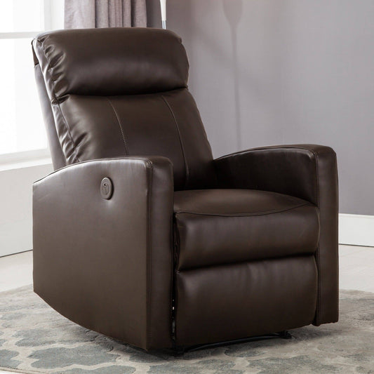 AC Pacific Sean Black Small Reading Power Recliner, Brown QXX8_I6RVZ26