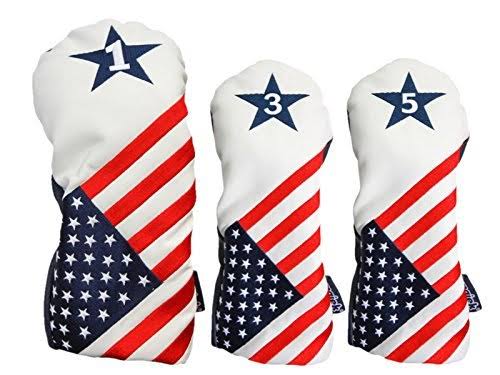 USA 1 3 5 Headcover Patriot Golf Vintage Retro U.S.A Leather Style Patriotic Dri ODN8_Z9PMK72