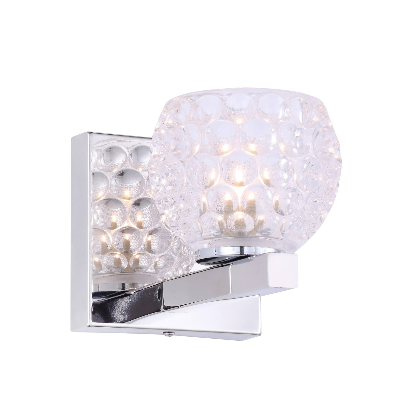 Woodbridge Lighting 18551 Jewel Single Light 5x22 Tall Bathroom Sconce Chrome / Frosted Bubble Cut UMN9_H5PVG71