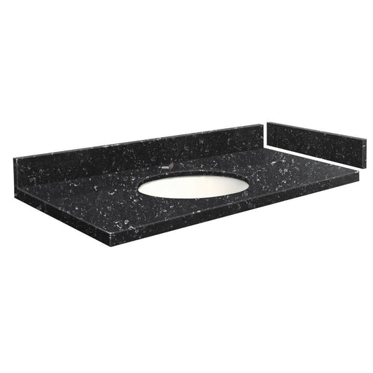 Transolid 28.5-in Interlude Quartz Bathroom Vanity Top in Black | VT28.5X22-1OU-4L-1 ASW5_J5UGQ56