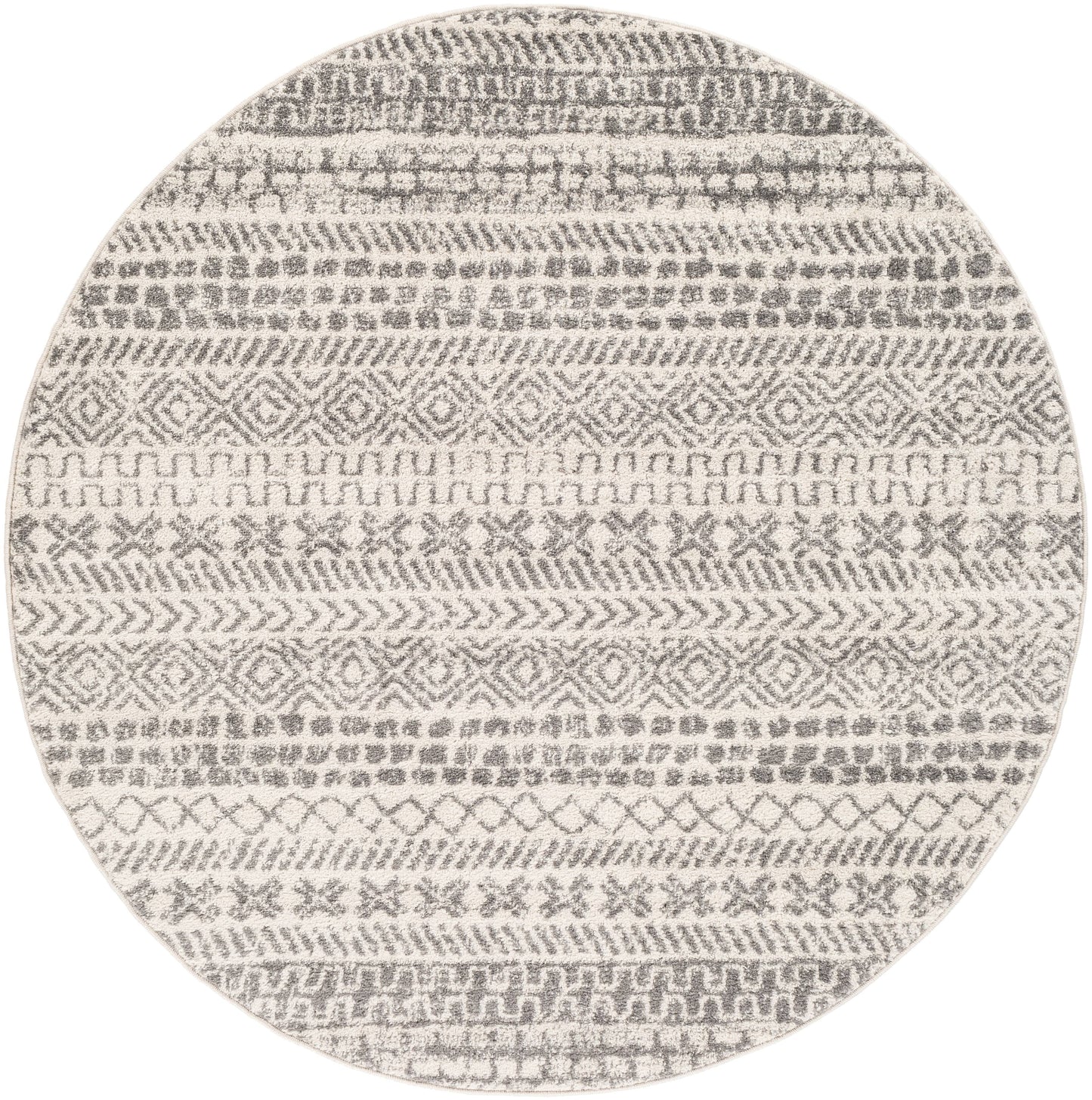 Bohemian BHS-0067257-P Turkish Poly White Tribal Accent Rug AMN5_Q3FVR82