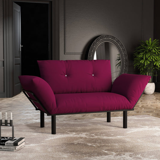 49 Flared Arms Modern Comfortable Loveseat with Removable Cushions - Fushia YYN2_C5SXJ82