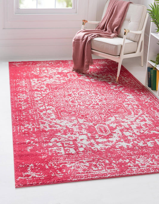 Rugs.com Arlington Collection Rug 9& x 12& Pink Medium-Pile Rug Perfect for Li UYW3_R0LNH85