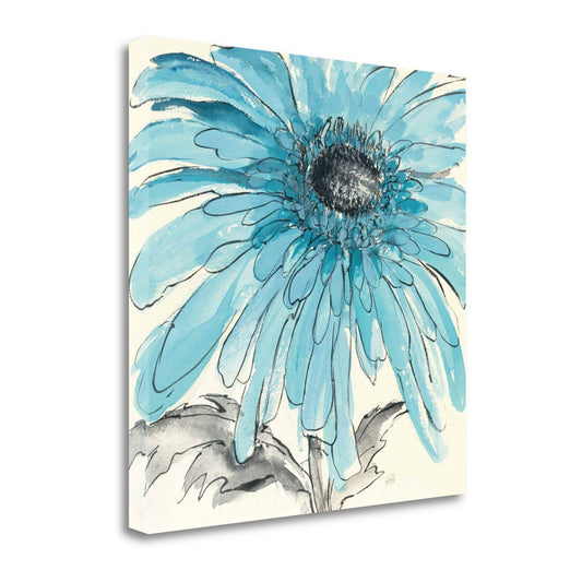 Tangletown Fine Art Gerbera Blue III by Chris Paschke, Giclee Print on Gallery Wrap Canvas YQC8_V4HIH91