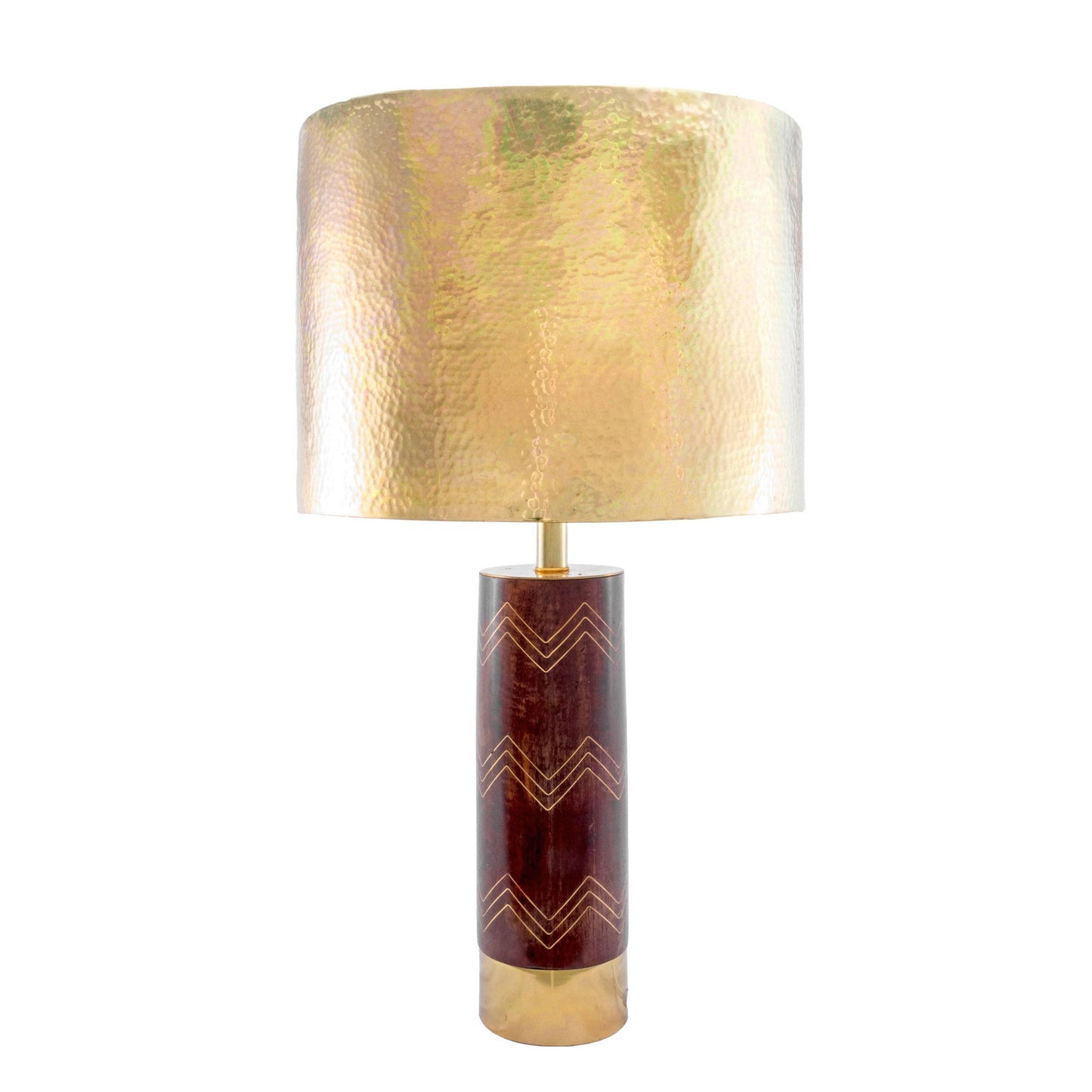 nuLOOM 26-inch Aria Chevron Wood  Iron Aluminium Shade Table Lamp (Brass) GNJ8_Q4PYR77