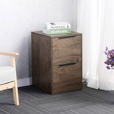 Vertical Wooden File Cabinet Millwood Pines Color: Gray SQB3_U5NZY28