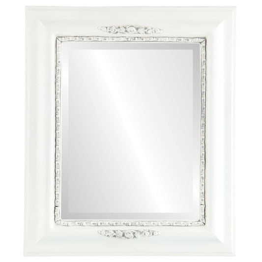 The Oval and Round Mirror Store Boston Framed Rectangle Mirror in Linen White QIP4_W1NKW57