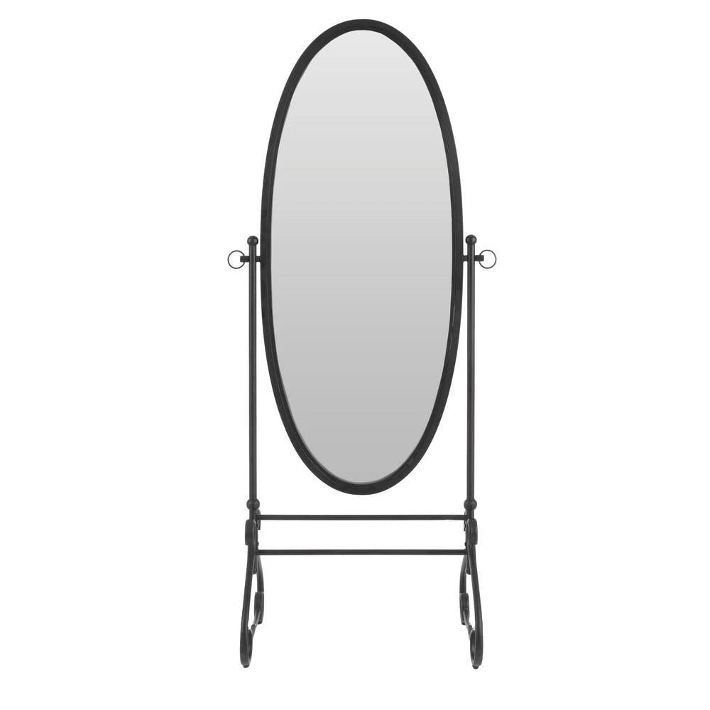 StyleWell Black Standing Oval Mirror with Tilt (26.26 in W. x 66.93 in H.) DQK7_C6OPS28