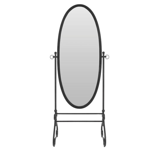 StyleWell Black Standing Oval Mirror with Tilt (26.26 in W. x 66.93 in H.) DQK7_C6OPS28