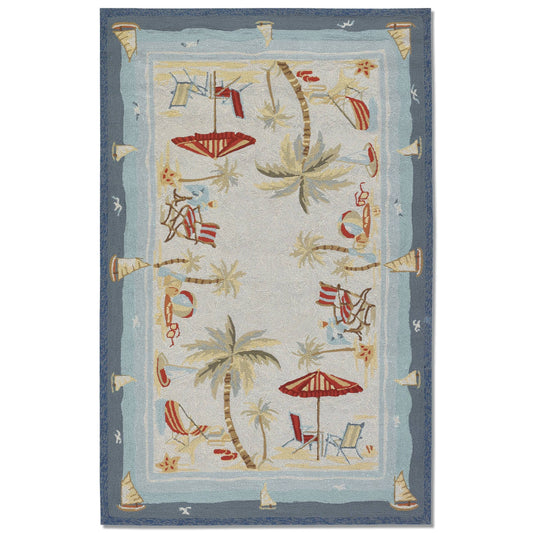 Picadilly Seaside Heights Ocean Blue Indoor/ Outdoor Area Rug - 5&6x22 x 8& HMR0_M6GOG86