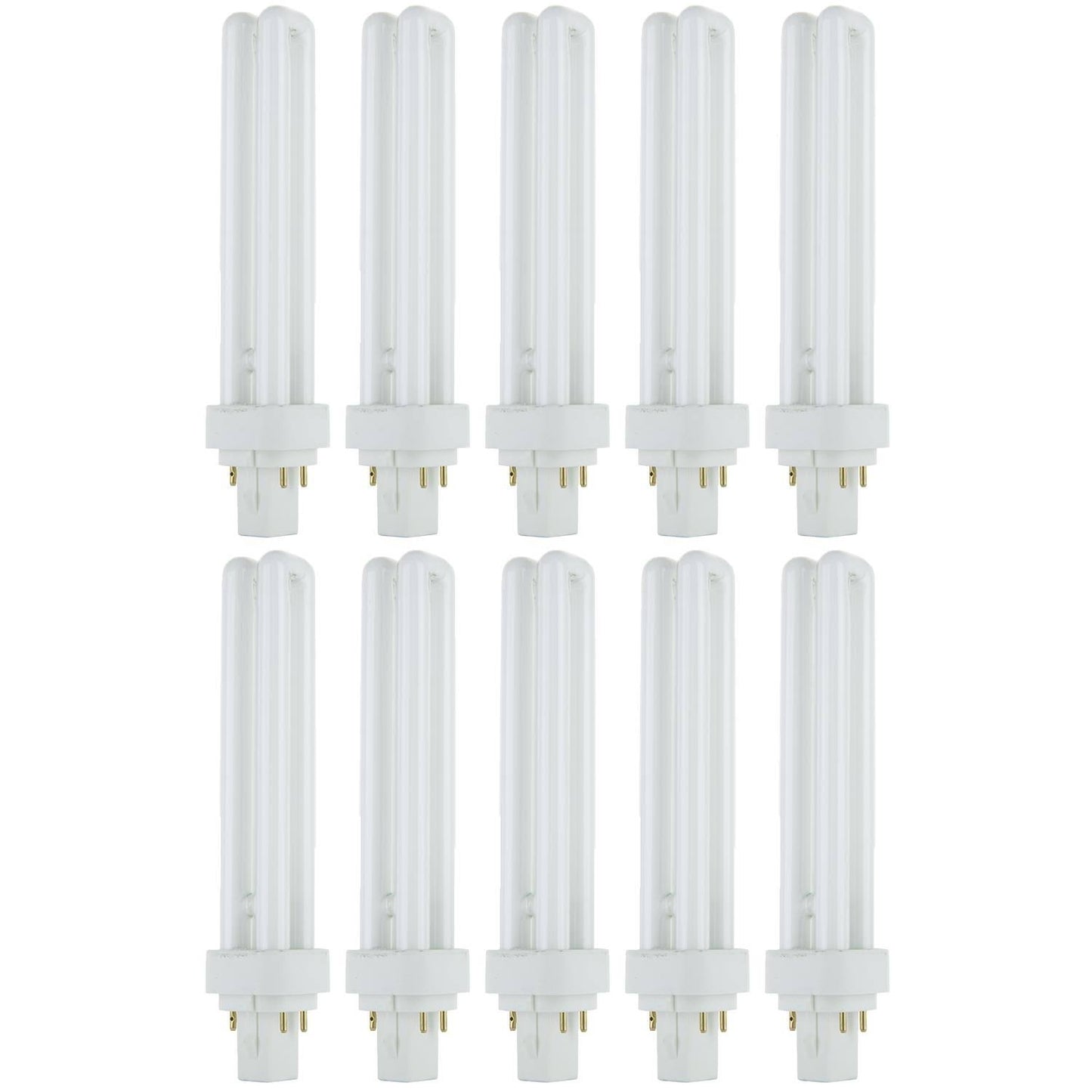 Sunlite PLD26/E/SP35K/10PK 3500K Neutral White Fluorescent 26W PLD Double U-Shaped Twin Tube CFL Bulbs with 4-Pin G24q-3 Base (1 VXK0_N8DUV52