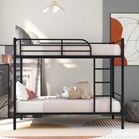 Bunk Bed, Modern Metal Twin Over Twin Bunk Bed, Twin Bunk Bed Frame with Ladders for Kids Adults, Bunk Beds for Bedroom, No Box  XZM7_C3WXB21