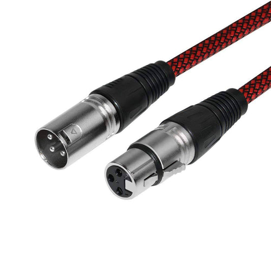 XLR Cable 100ft Male to Female, Furui Microphone XLR Cable 3 Pin Nylon Braided Balanced XLR Cable Mic DMX Cable Patch Cords with DAH4_R9VQS50