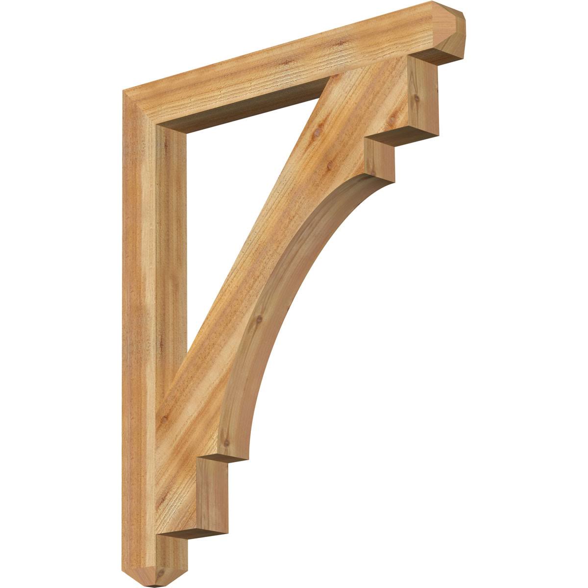 Ekena Millwork 4x22W x 36x22D x 44x22H Merced Craftsman Rough Sawn BRACKET, Western Red Cedar LQV2_B2DKE19