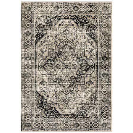 Zena Traditional Oriental Area Rug, Grey/ Black, 4 x 6 ADD9_K1SOG78