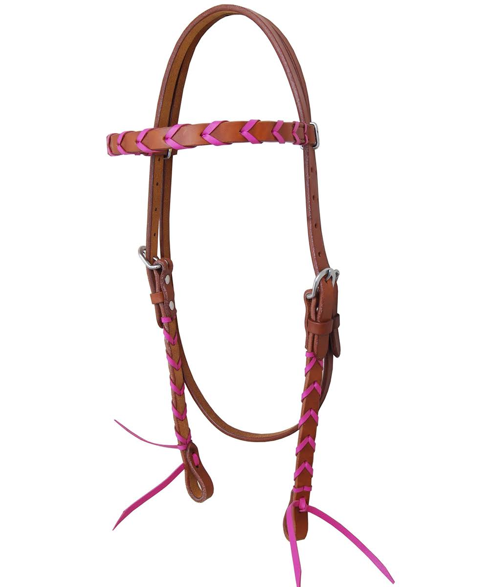 Rafter T Pink Laced Browband Headstall - MN197666 EXH4_O4OAK76