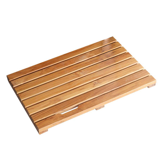 Teak Bath Mat Non Slip Luxury Spa Solid Teak Bath Mat Indoor/Outdoor Shower Mat KXT8_H5EZJ33