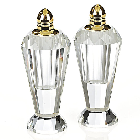 Badash Preston Salt and Pepper Shakers Clear/Gold DCE4_R6JPD82