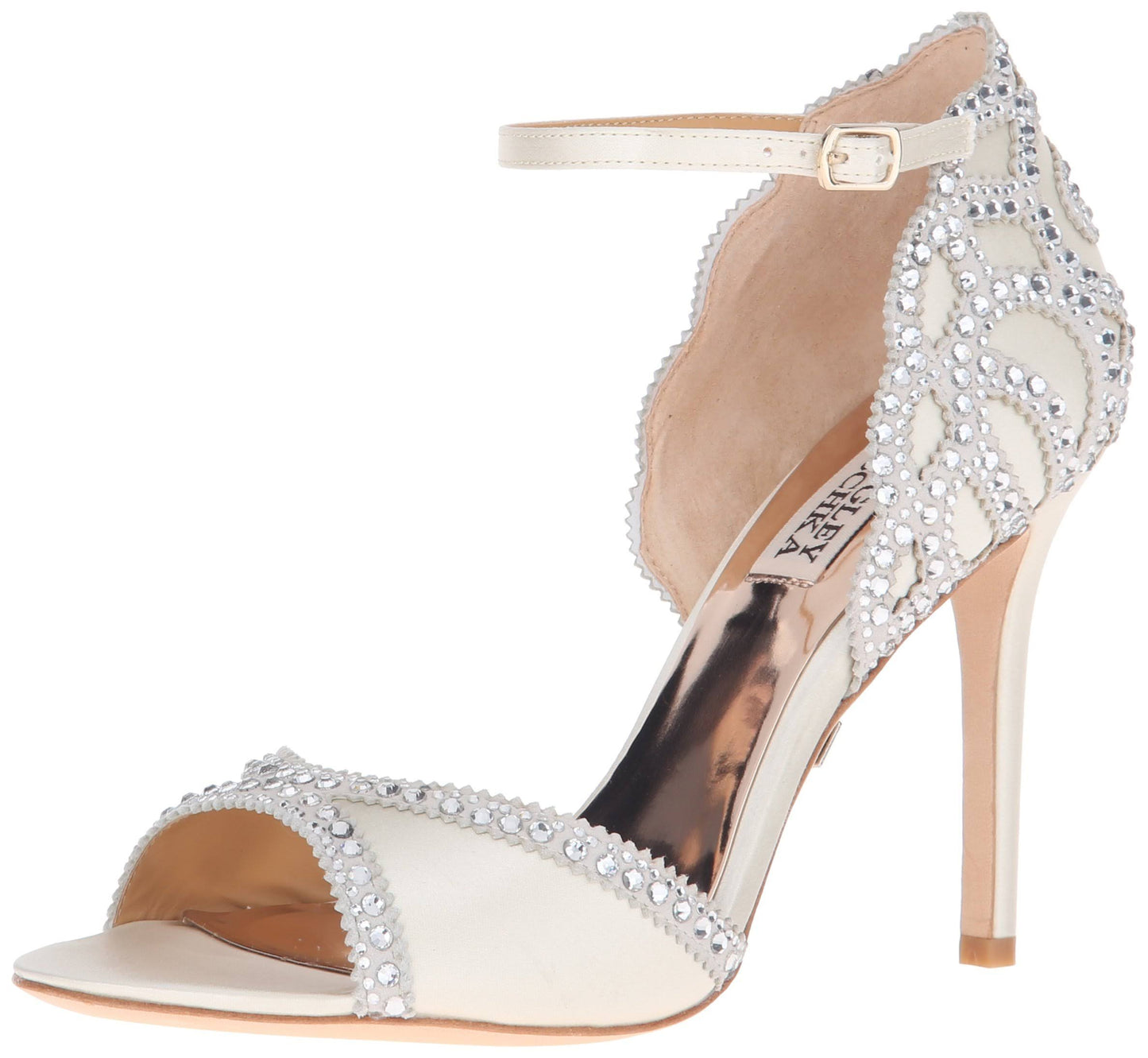 Badgley Mischka Roxy Evening Sandals - Ivory Satin DSI3_O5HWF08