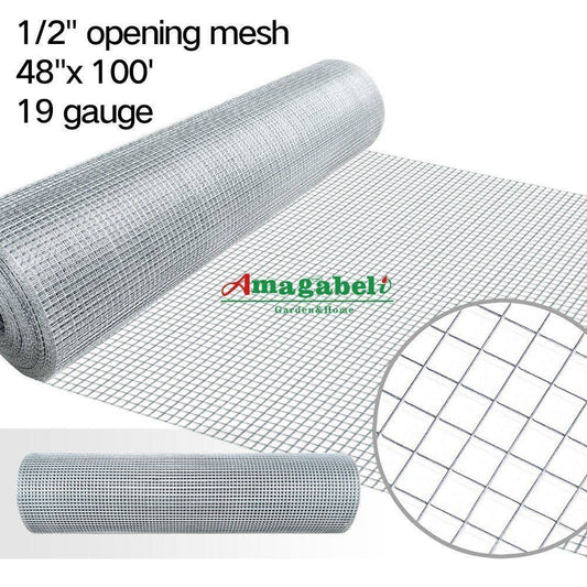 Amagabeli 48x100 1/2Inch Hardware Cloth Galvanized Welded Cage 19 Gauge Chicken JCV1_H9QRA77