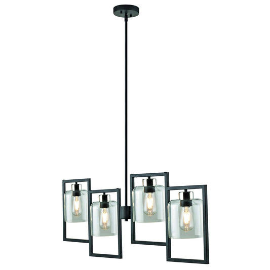 Addington Park 4-Light Chandelier with Frames, Black Finish and Brushed Nickel Accents 30811150 OQX0_R8VPQ23