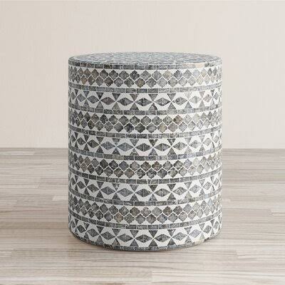 Absalom Drum End Table 17 Stories Color: Gray Tribal LLE7_J4ZWS46